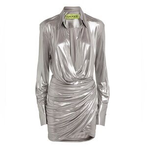 GAUGE81 Naha Metallic  Mini Dress in Metallic Silver